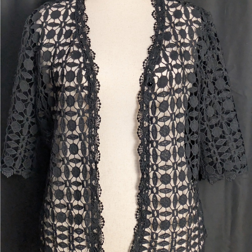 Chic Black Lace Cardigan